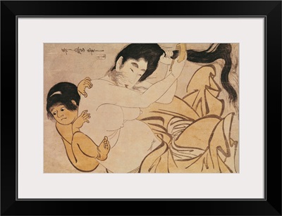 Yama-Uba, the Woman of the Mountain, with Kintoki, her Baby