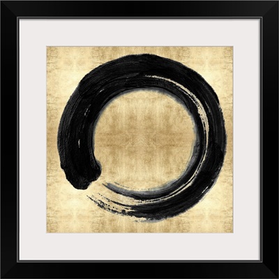 Black Zen Circle on Gold I