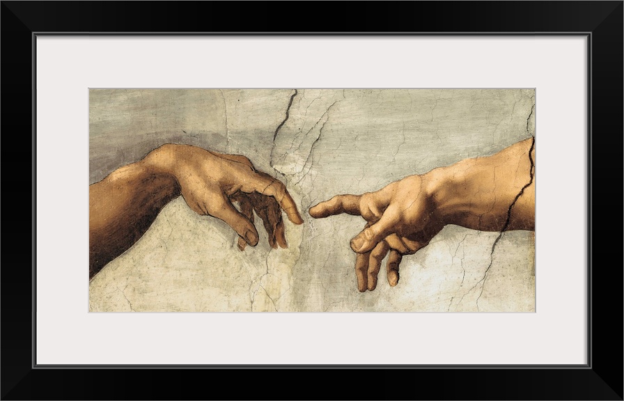 Creazione di Adamo, particol by Michelangelo.