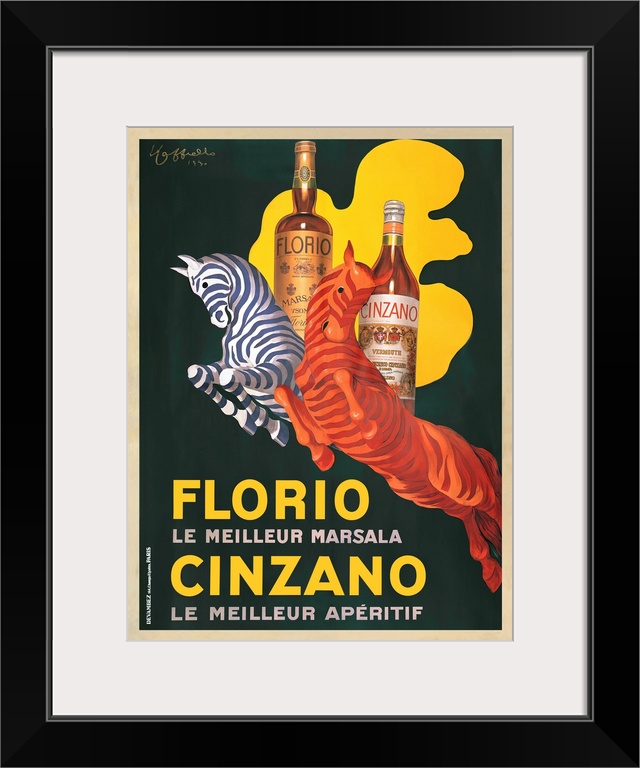 Vintage advertisement of french wine and spirit company, Florio e Cinzano, 1930.