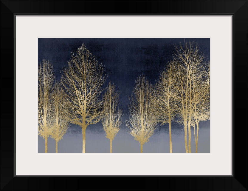 Gold Forest on Blue