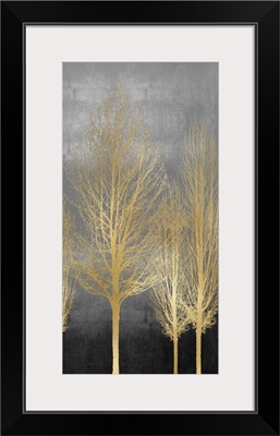 Gold Trees on Gray Panel II