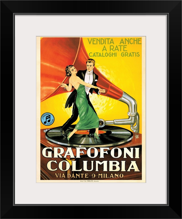 Vintage advertisement of Grafofoni Columbia, 1920 ca