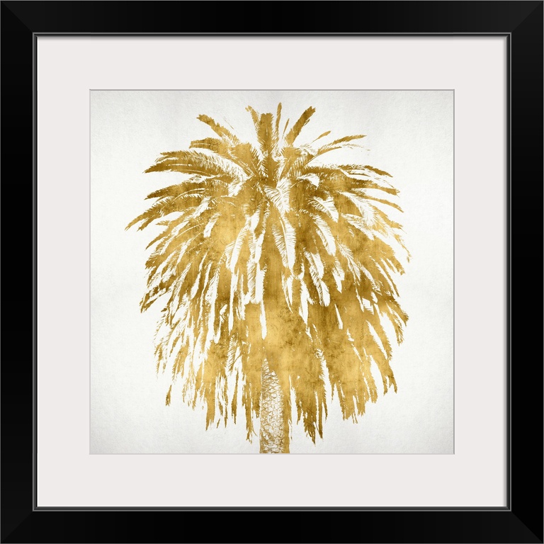 Gold palm tree on a white background.