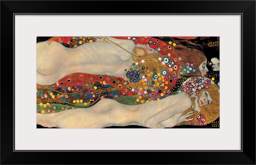 A painting from the early 20th century shows nude female figures in provocative poses.