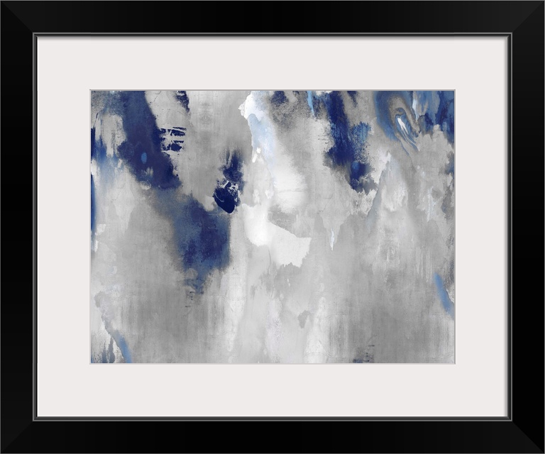 Abstract Silver Stains Indigo