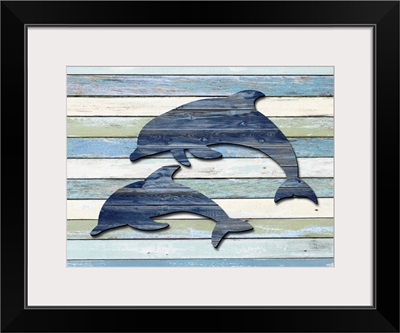 Wood Sea Animals Dolphins II
