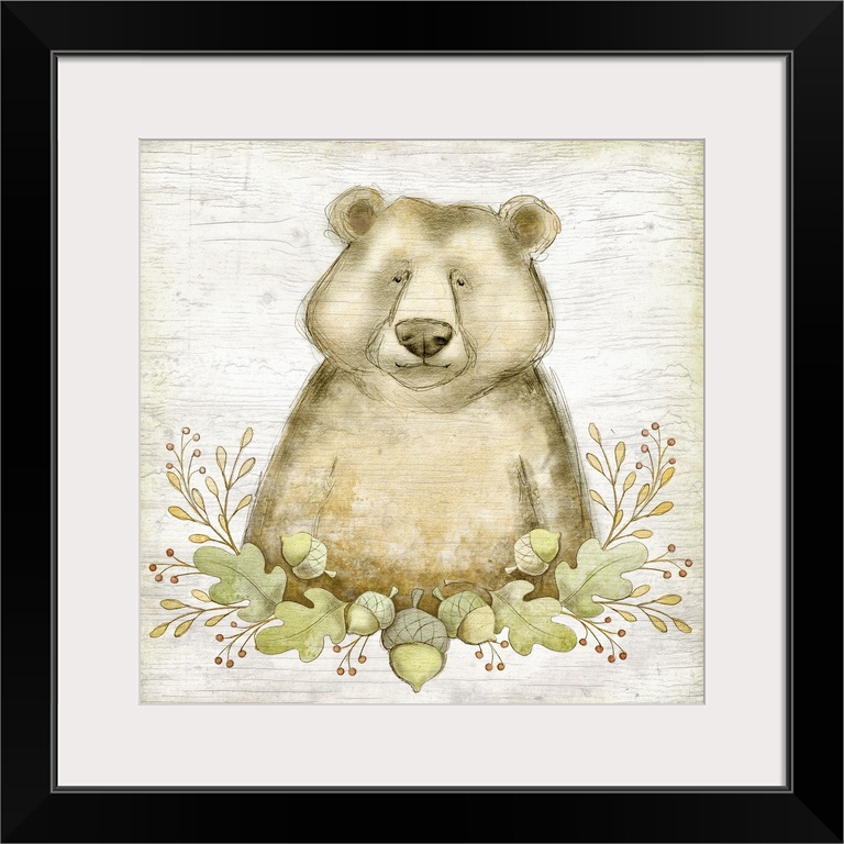Sweet woodland baby bear perfect for baby and child's room decor