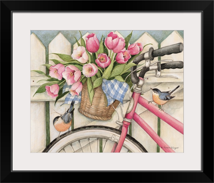 Enjoy the ride with this charming bicycle scene!