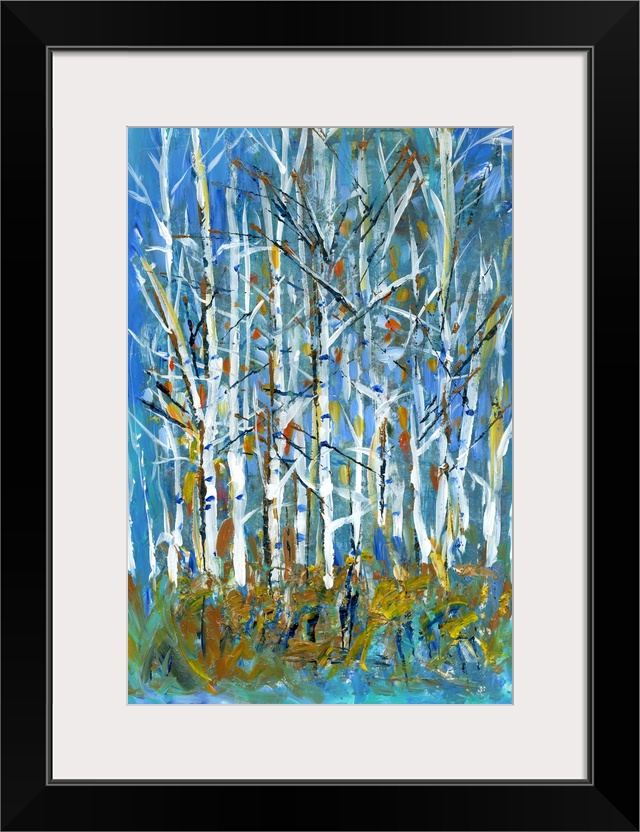 The striking birch tree is a work of art!