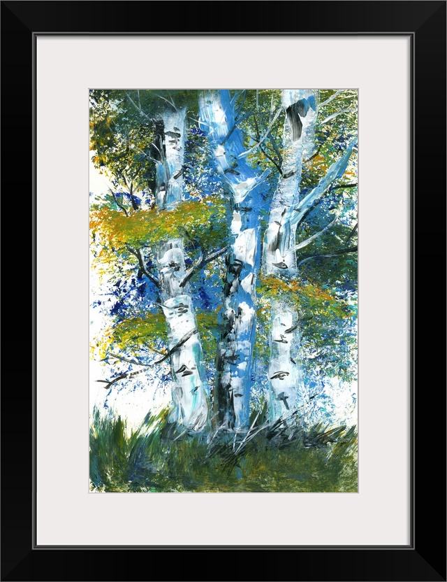 The striking birch tree is a work of art!