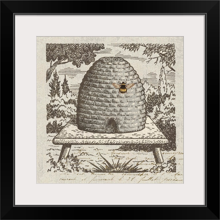 Lovely monochromatic bee skep makes for a beautiful accent design.
