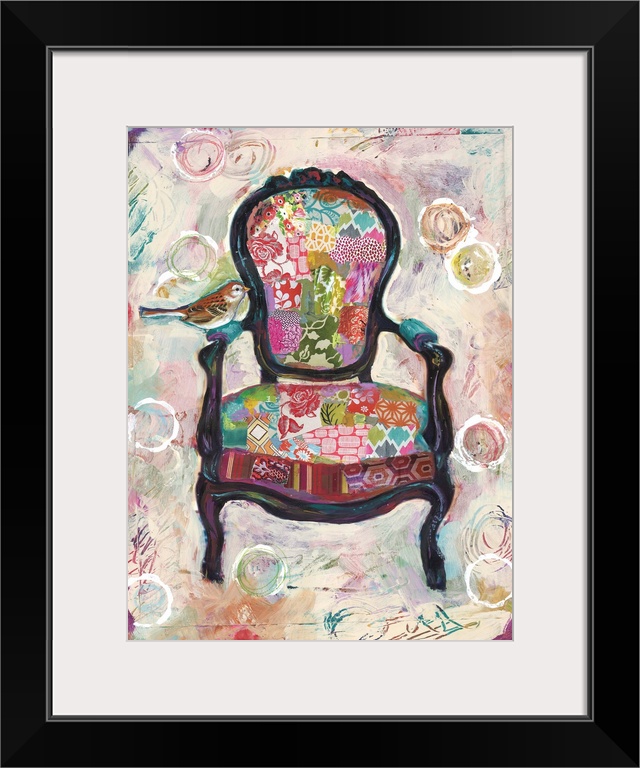 Lovely chair evokes an inviting atmosphere.