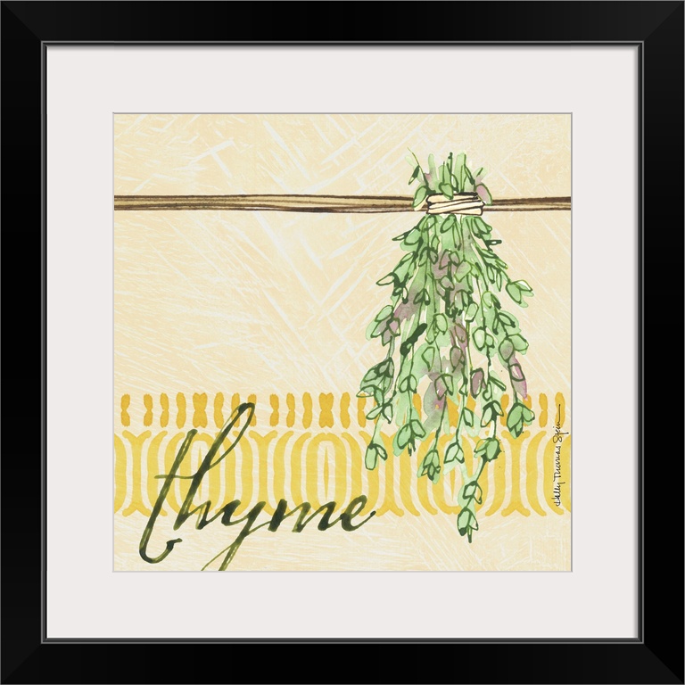 A lovely botanical treatment for the thyme leafa perfect kitchen decor accent.