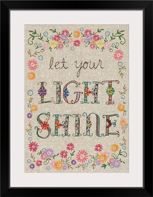 Hand Stitched - Let Your Light Shine