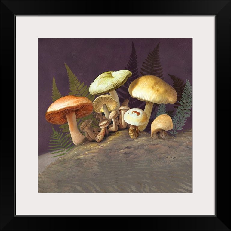 This earthy depiction of the popular mushroom makes an impactful decor statement.