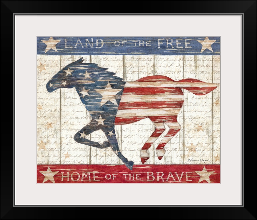 A patriotic Horse motif for a wonderful country decor.