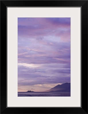 Alaska, Ketchikan, purple-colored sunset