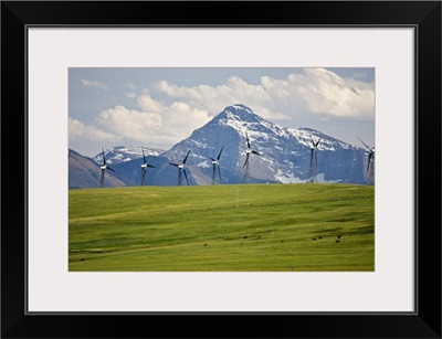 Alberta, Rocky Mountains, wind turbines and wind farm