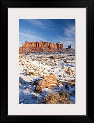 Arizona, Monument Valley Navajo Tribal Park, Monument Valley in the snow, morning