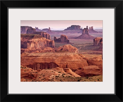 Arizona, Monument Valley, View from Hunt's Mesa at dawn