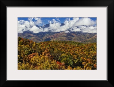 Autumn view of Appalachian Mountains from Blue Ridge Parkway, North Carolina