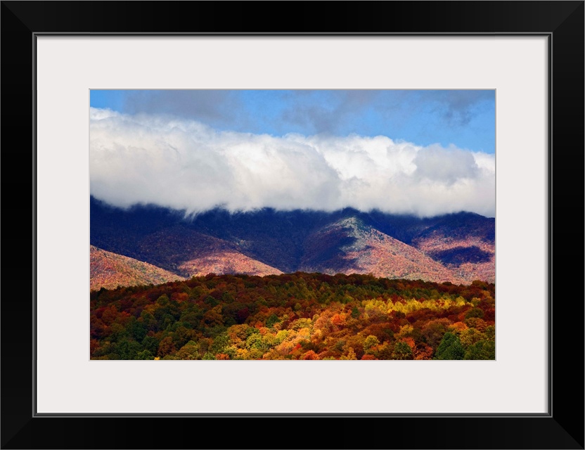 Autumn view of Southern Appalachian Mountains from Blue Ridge Parkway, near Grandfather Mountain, North Carolina