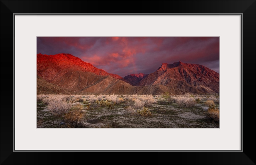 USA, California, Anza-Borrego Desert State Park. Desert landscape and mountains at sunrise.