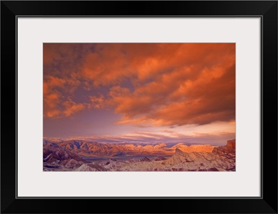 California, Death Valley National Park, storm clouds at sunrise