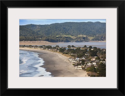 California, San Francisco Bay Area, Marin County, elevated view of Stinson Beach