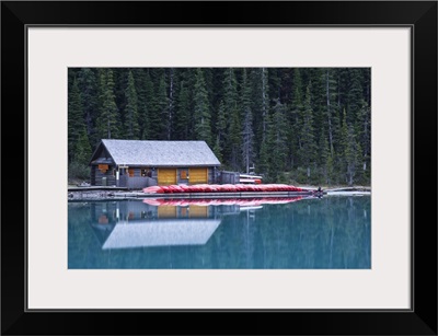 Canada, Alberta, Banff National Park, canoe rental house on Lake Louise