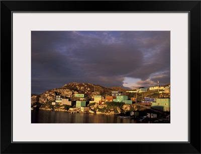 Canada, Newfoundland, Rose Blanche, Village view from harbor