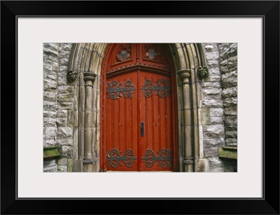 Canada, Quebec, Montreal, St. George's Anglican Church, red door