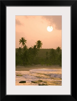 Caribbean, Puerto Rico, Sunrise at Red Beach on the island of Vieques