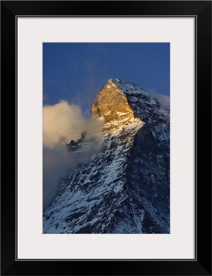 Clouds Around The Summit Of The Matterhorn At Sunrise, Zermatt, Switzerland