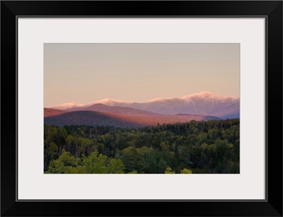Dusk and Mount Washington in new Hampshire's White Mountains