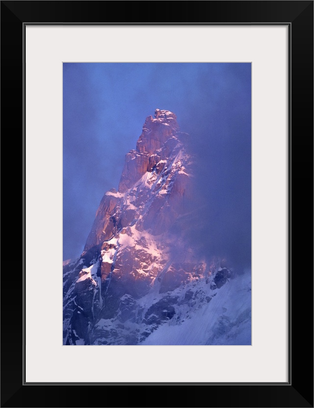 France, Chamonix, Clouds Sift Past The Steep Flanks Of Aiguille Du Midi, Chamonix