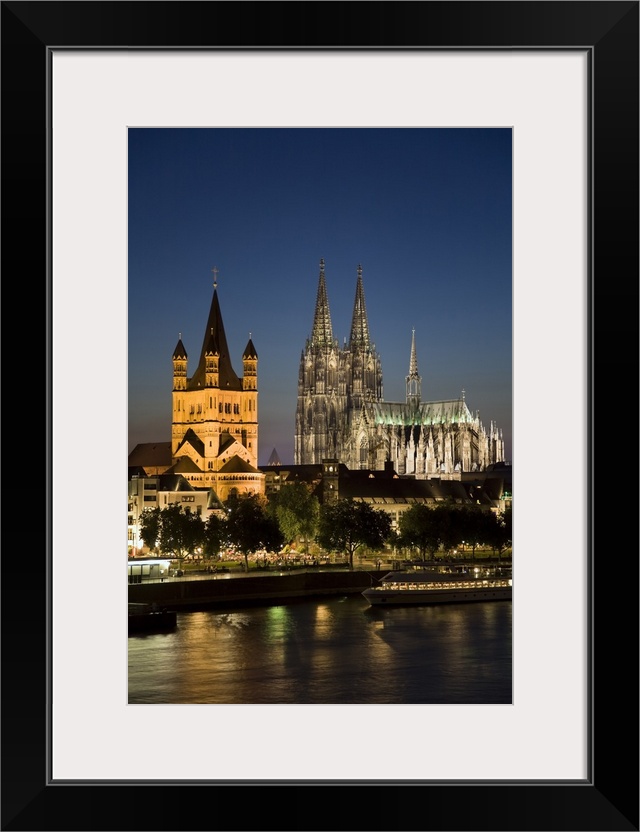 Gross St Martin, Dom, Rhine River, Cologne, North Rhine-Westphalia, Germany