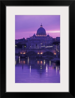 Italy, Rome, Vatican City, St. Peter's Basillica and Ponte Sant Angelo