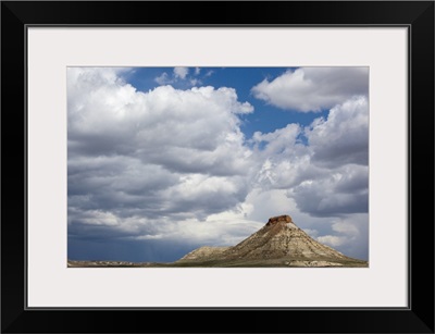 Montana, Terry, Gathering storm clouds over hoodoo in badlands of eastern Montana