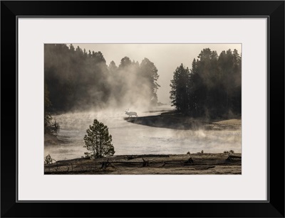 Morning Mist On Yellowstone River, Yellowstone National Park, Wyoming