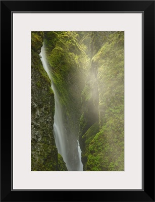 Oregon, Columbia River Gorge. Close-up overlook of Elowah Falls