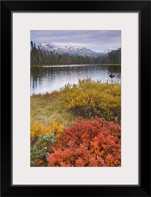 Oregon, Willamette National Forest. Scott Lake and Three Sisters Mountain