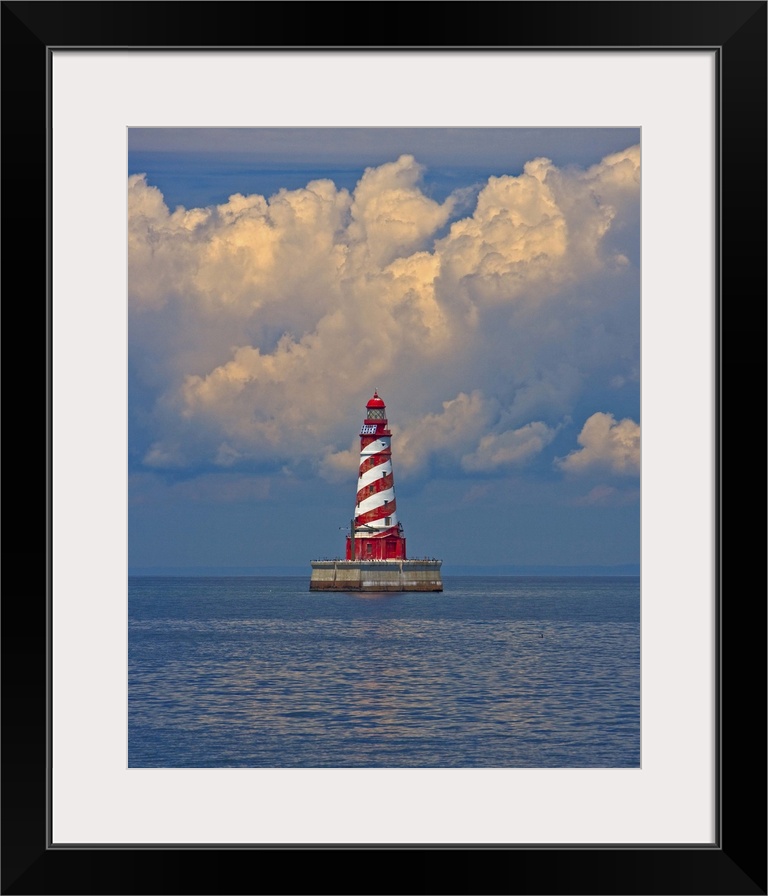 Passing by White Shoal Lighthouse leaving Beaver Island.