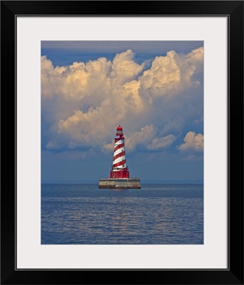 Passing by White Shoal Lighthouse leaving Beaver Island