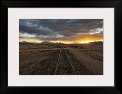 Railway Track In The Desert, Salar De Uyuni, Potosi Department, Bolivia