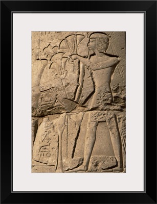 Relief depicting a pharaoh making an offering, Temple of Luxor, Egypt