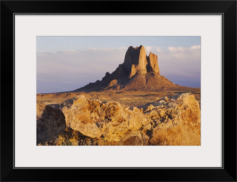 Rocks at sunset, Shiprock, Navajo Indian Reserve, New Mexico, USA, September 2006