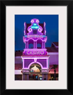 Sign for the Crystal Casino on LG Smith Boulevard, Oranjestad, Aruba