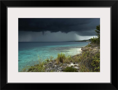 Storm over Ocean, Western Bonaire, Netherlands Antilles, Caribbean